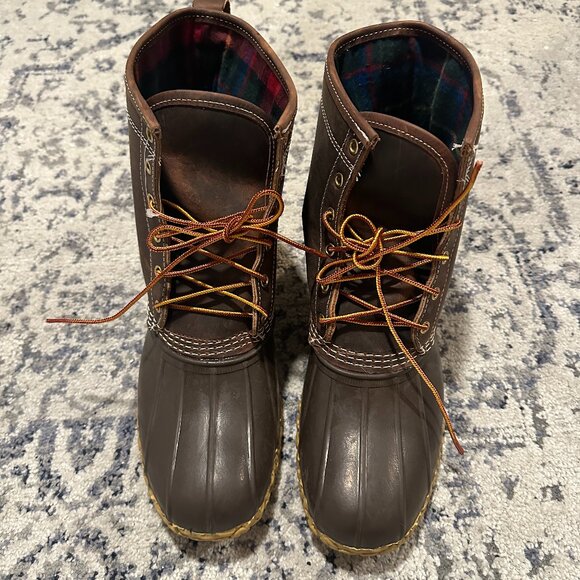 Limited Edition! Men's Size 12 L.L. Bean Boots 8", Insulated Flannel Lined - Picture 1 of 5